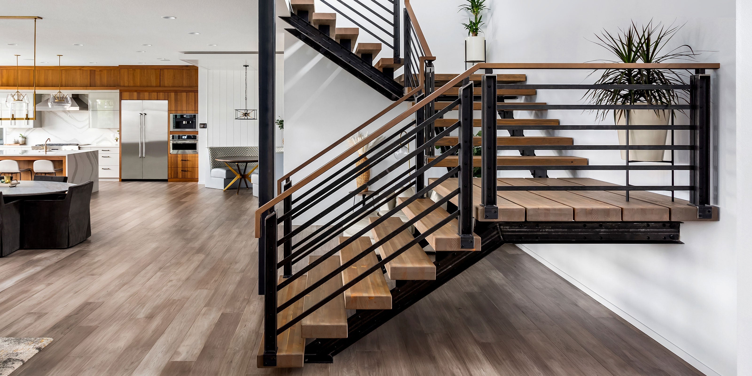wohnen, treppe, holz