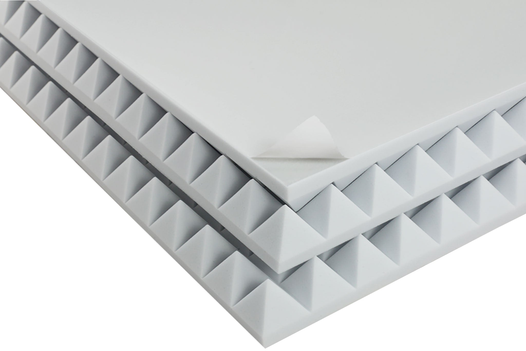 Weisse Pyramidenschaumstoff-Platten mit Slebstklebung
