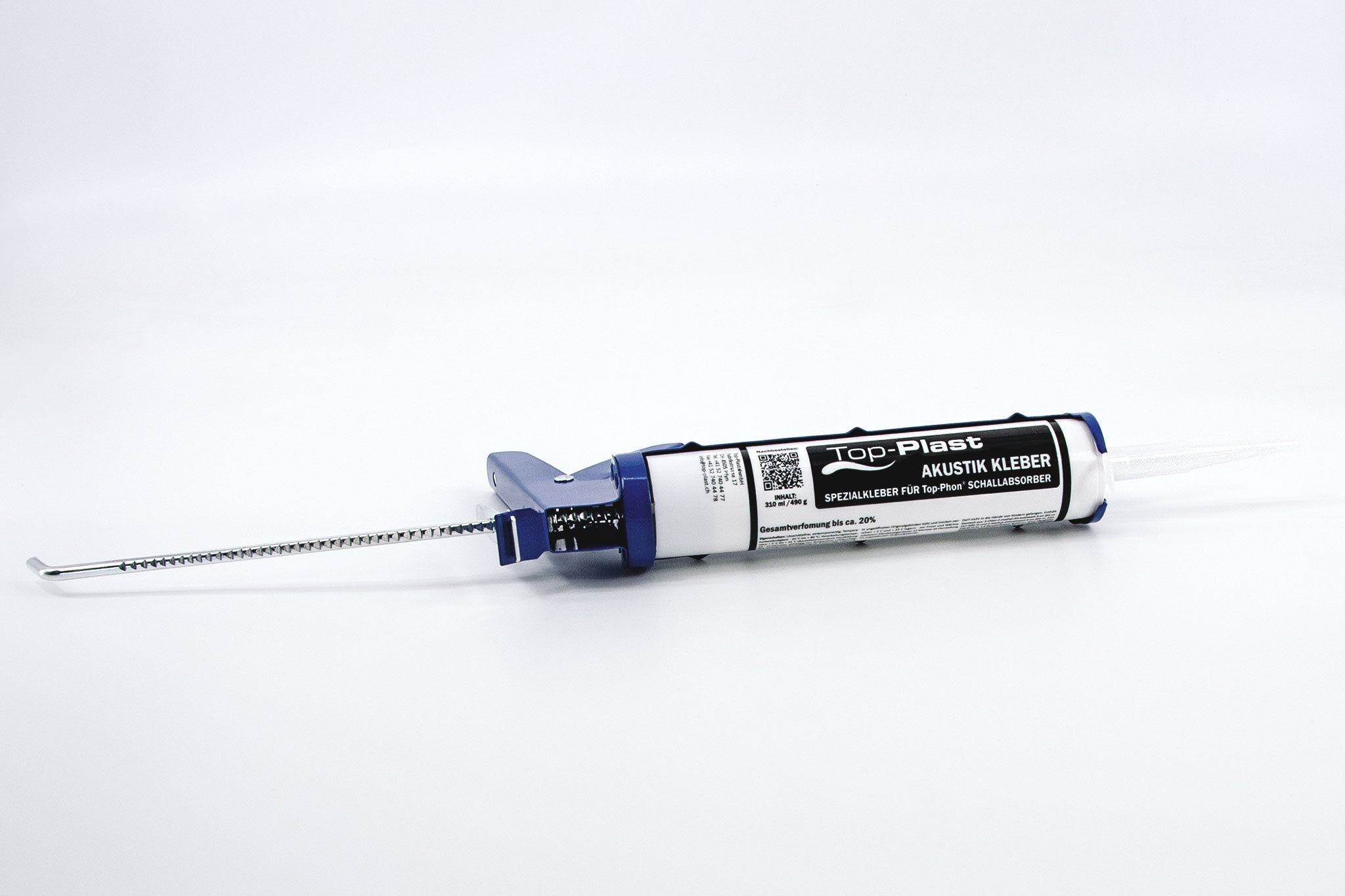 Blaue Kartuschenpresse mit Montagekleber