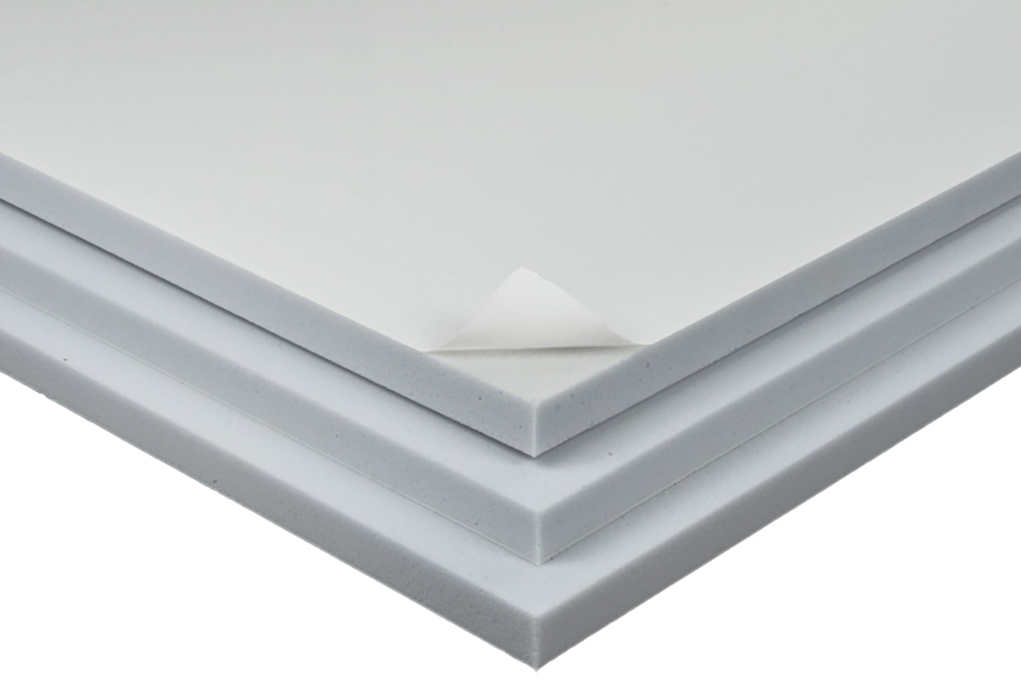 Weisse Akustikplatten aus Basotect mit Selbstklebung
