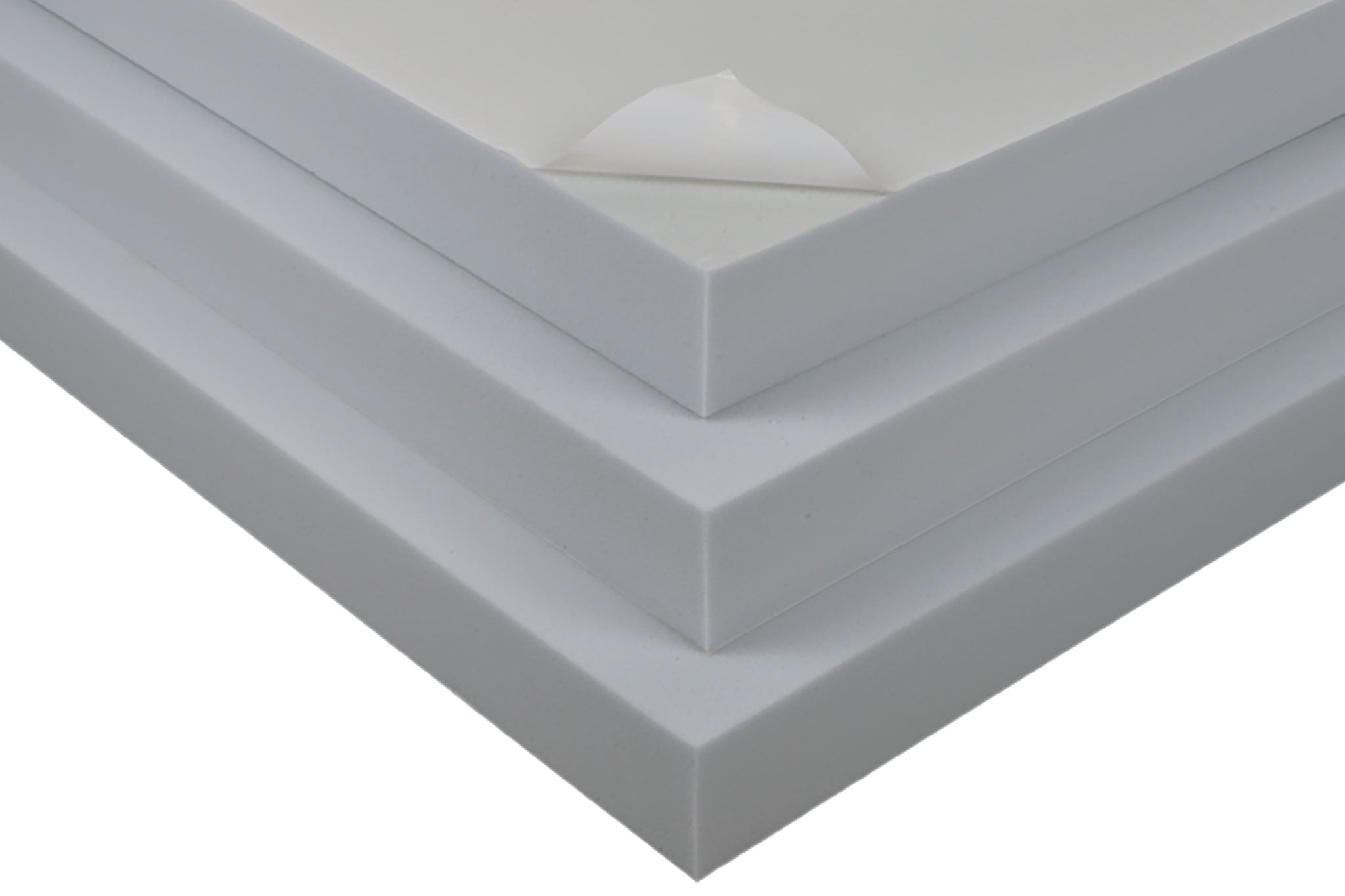 Graue Akustikplatten aus Basotect mit Selbstklebung