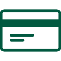 Grünes Icon einer Kreditkarte
