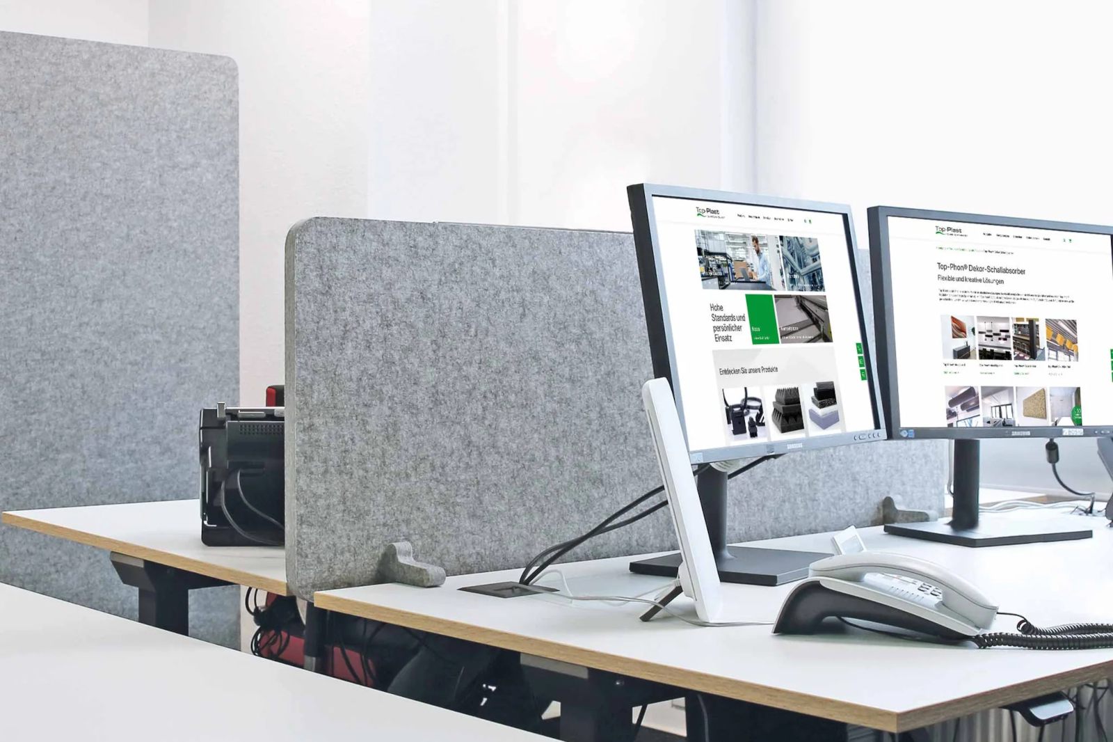 Akustische Tisch-Trennwand in Büro