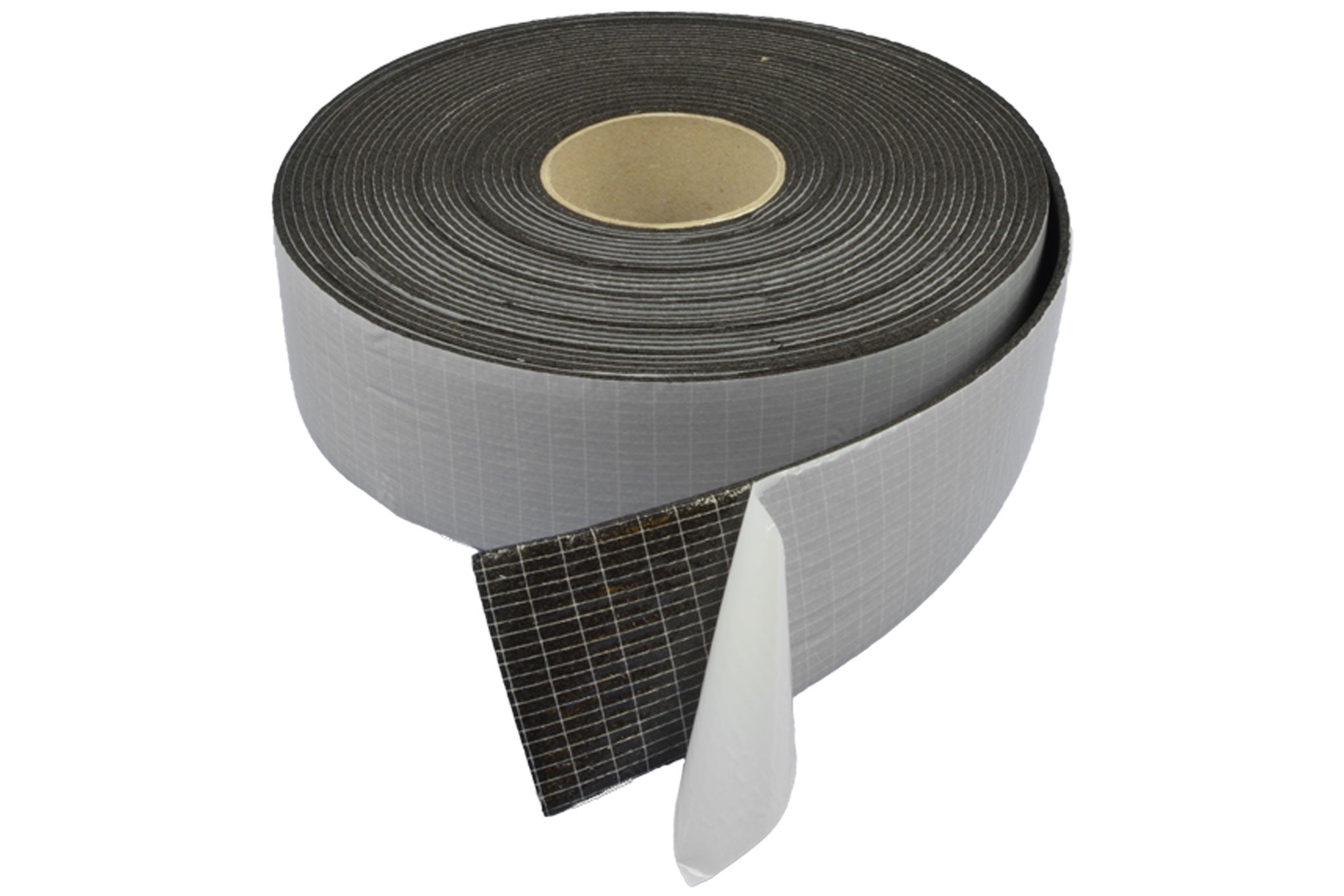Schwarzes Isolierband mit Selbstklebefolie auf einer Rolle.